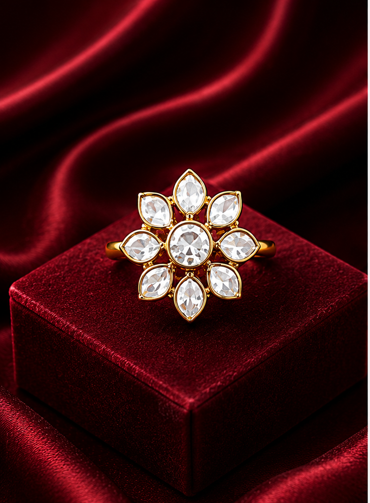 The Heritage Elegant Polki Radiant Ring
