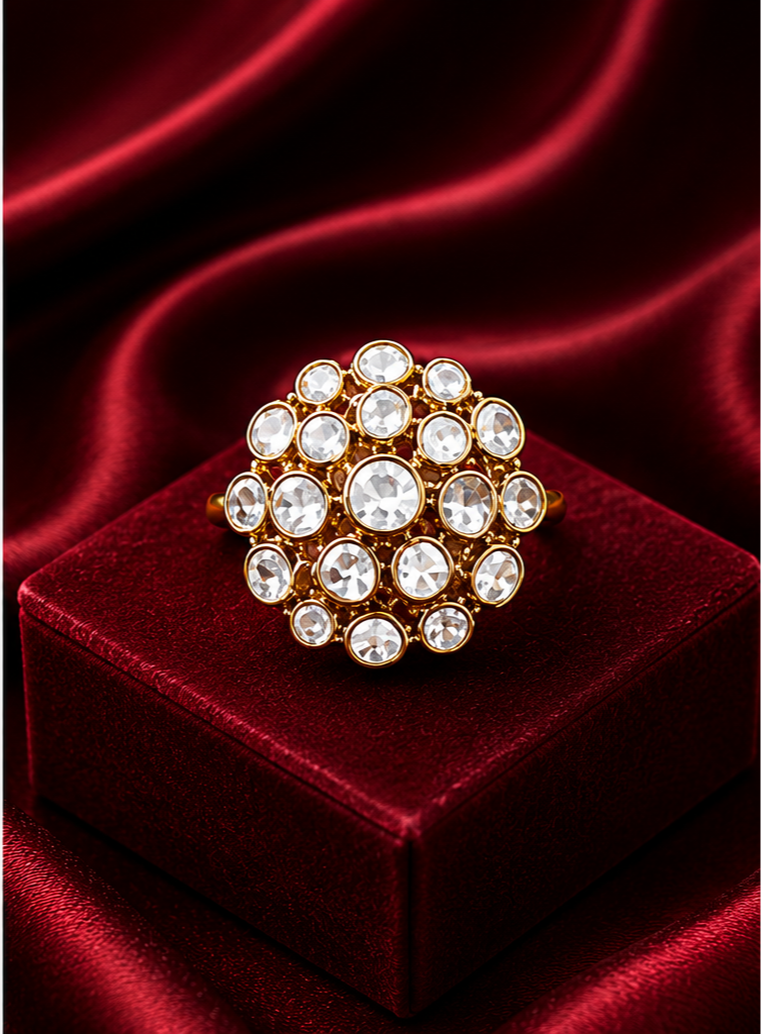 The Vintage Elegant Kundan Radiant Ring