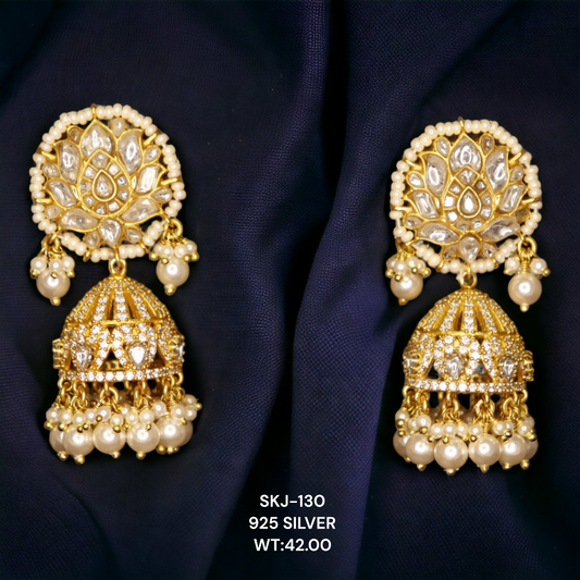 Floral Wave Jhumkas